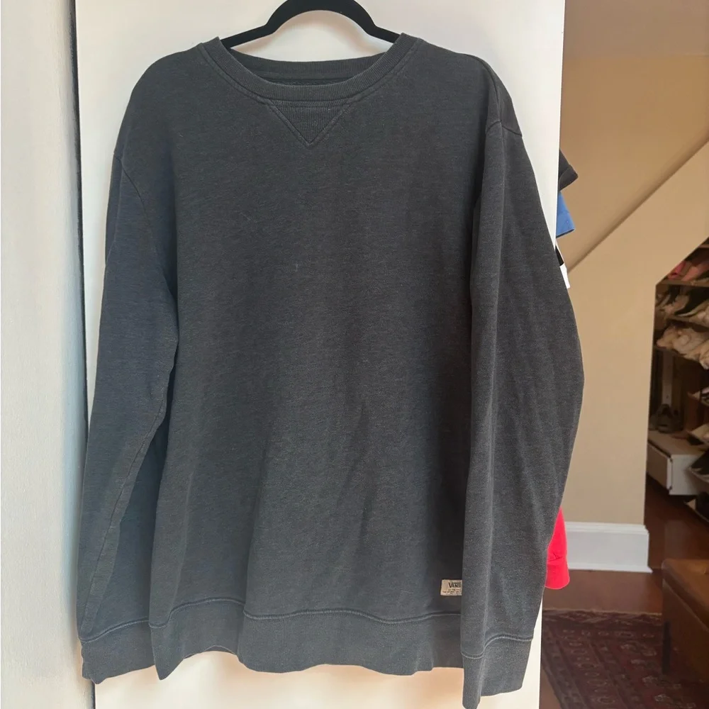 Vans Men's Charcoal Crewneck Sweater - Picture 1 of 5